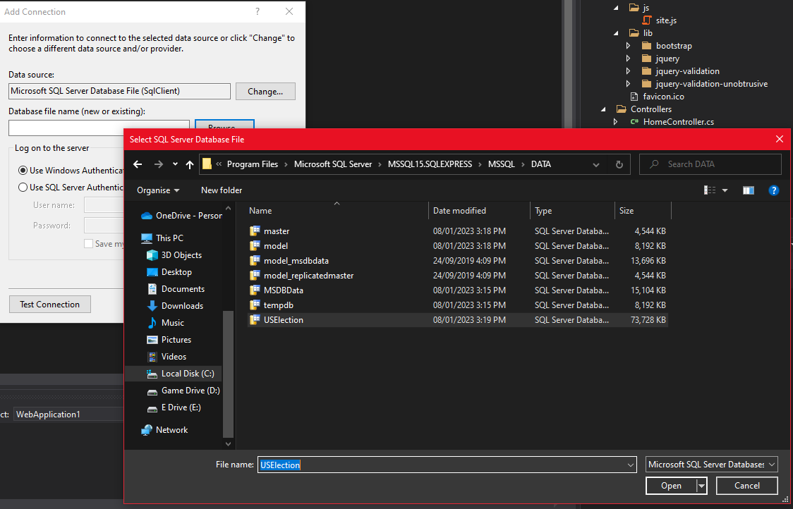 SQL Express Database Addition